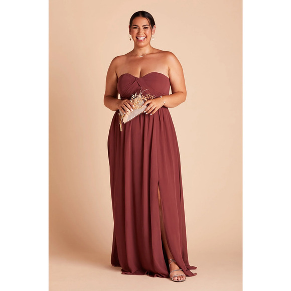 NWT Birdy Grey Grace Convertible Maxi Dress Strapless Neck Rosewood Curve 2X - Picture 1 of 12